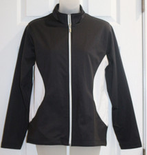 Monterey Bay Club Women's black and white jacket Full Zip, Zip Pockets size S