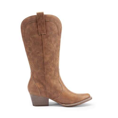 Women Western Mid Calf Boots Pointed Toe Low Heel Cowboy Cowgirls Boots - Picture 39 of 58