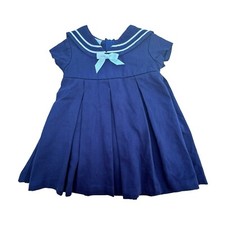 Nautical dress size 24 Months Bonnie Jean Blue Sailor Navy white bow 24M girl