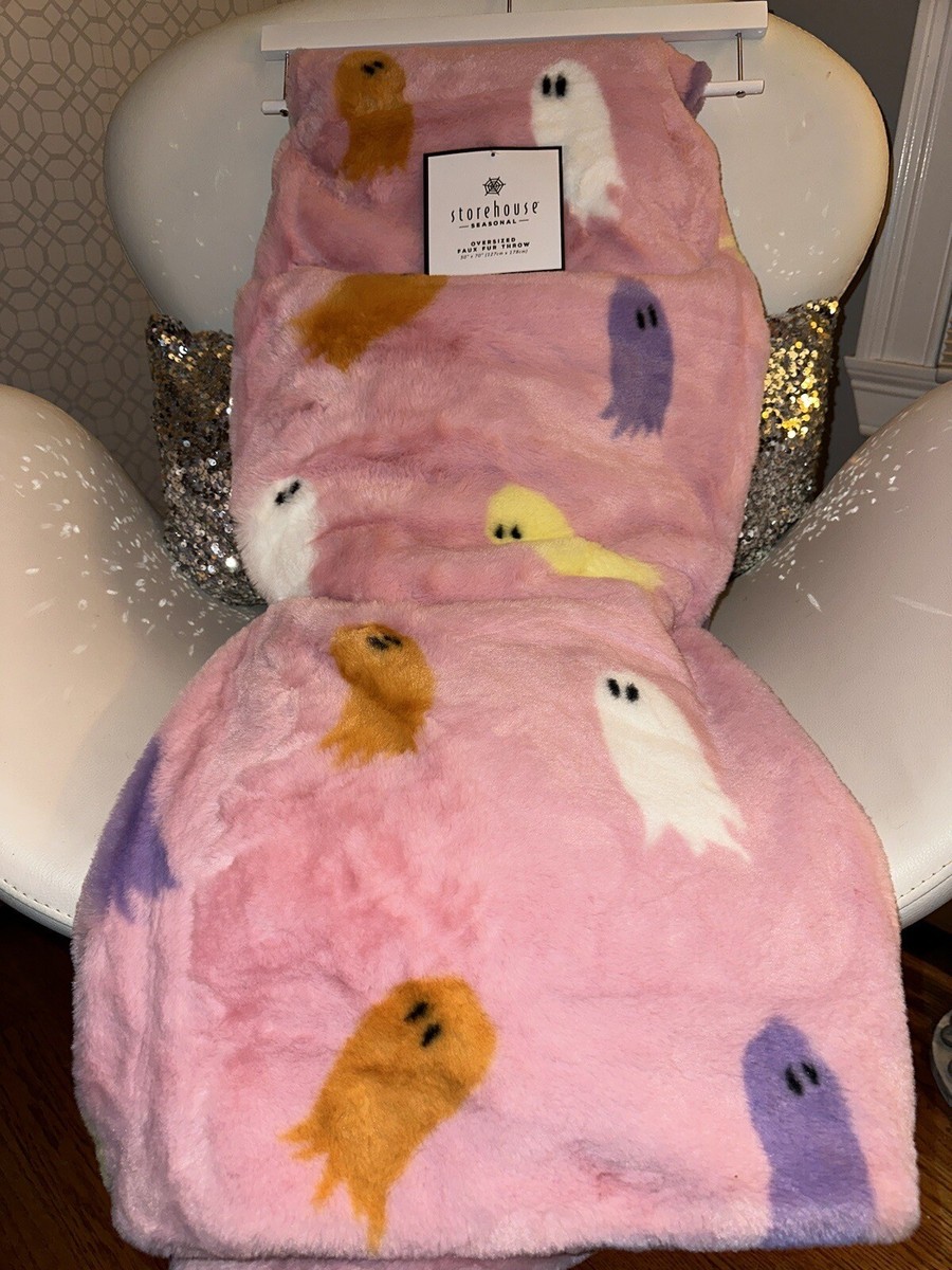 Home Goods 2023 Halloween Throw Blanket Pink Pastel Ghosts TikTok