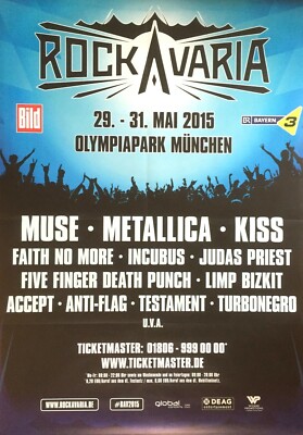 METALLICA - KISS - JUDAS PRIEST - LIMP BIZKIT 2 - orig. Concert Poster - A0 F/N