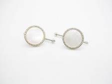 Vintage SWANK Mother of Pearl Buttons Collar Studs Tuxedo Accessory Formal Wear