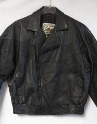 Vtg New Zealand Outback Black Leather Jacket Sz L Cooper
