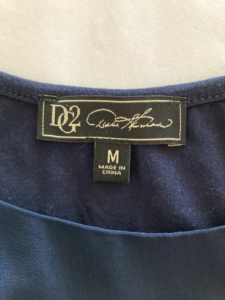 Camiseta sin mangas DG2 Diane Gilman medios mixtos fáciles capas talla M azul marino Foto 2 de 4