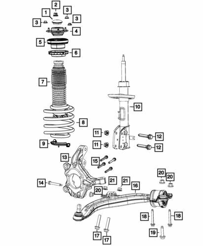 Conjunto de tornillo de cuello cuadrado para Dodge Ram 1500 2002-2011 (P/N 6507391AA)