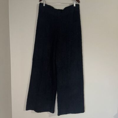SKIMS Wide Leg Pants Size 2X Black Cozy Knit High Rise Comfortable Lounge