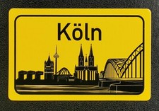 K&uuml;hlschrank und Deko Magnet Ortschild K&ouml;ln mit Skyline  (0560)