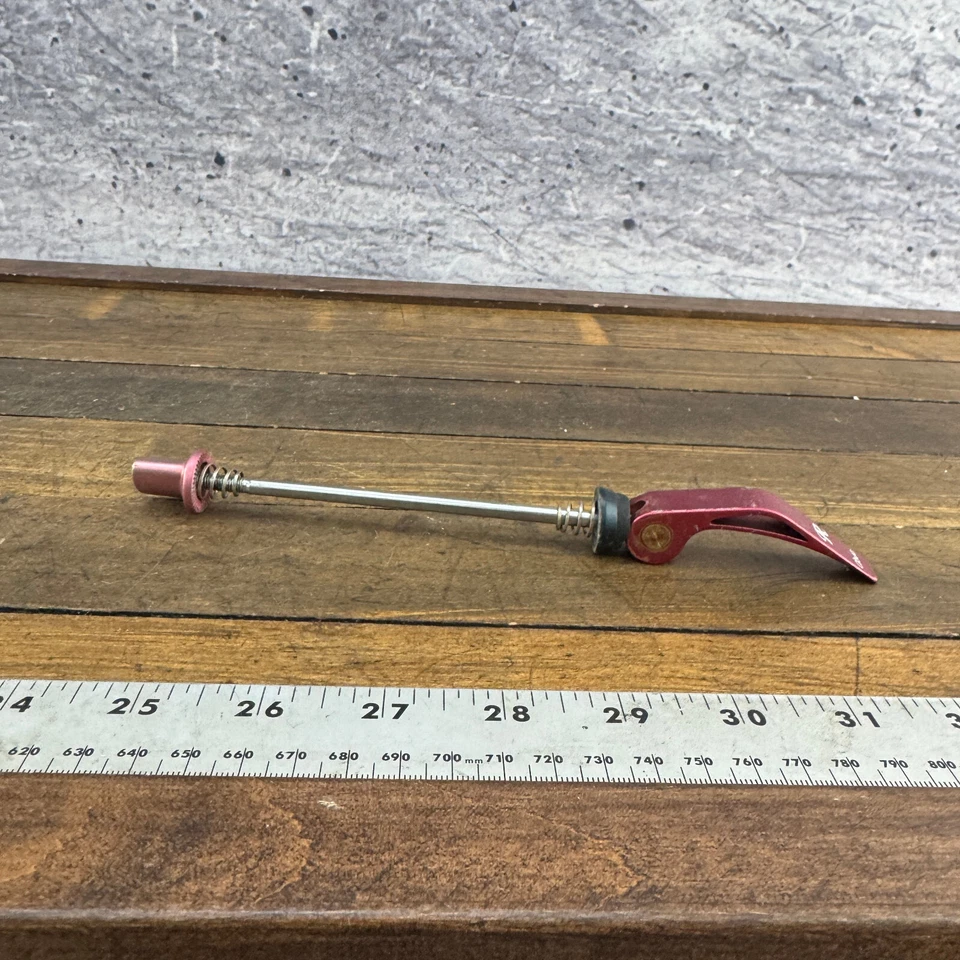 Vintage Rolf Front Skewer 100 mm RED Race QR Quick Release Alloy 90s 00s - Image 3 of 4