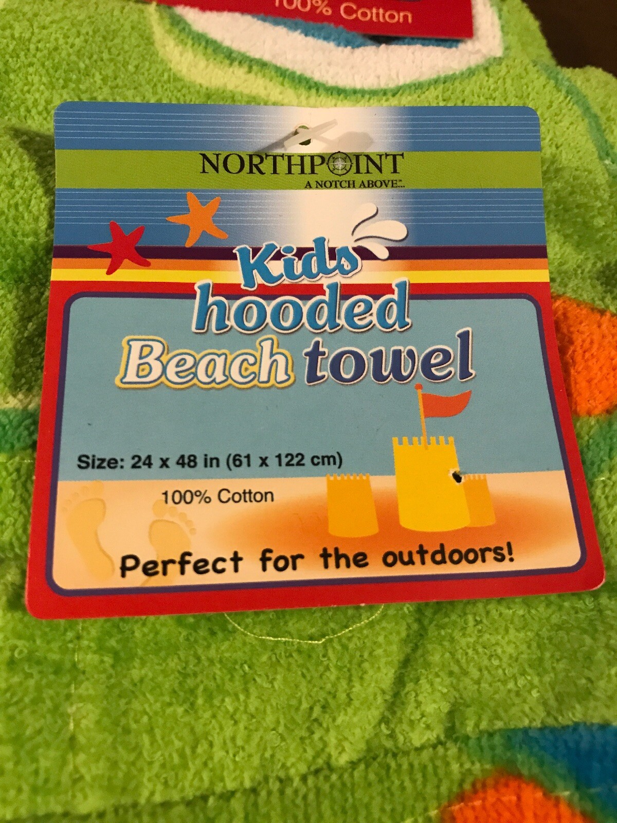 Unisex Toddler Frog & Duck Hooded Beach Towel Poncho 24x48&rdquo; 100% Cotton