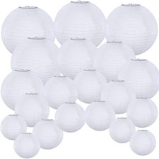 Supla 20 Pack Chinese White Paper Lantern Hanging Lanterns