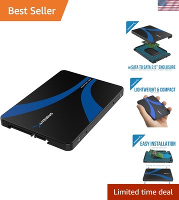 Elegant Aluminum mSATA to 2.5'' SATA Enclosure - Ideal for Laptop Upgrades