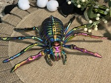 Iridescent Plastic Spider Tarantula Fake/Prank/Halloween 9.5" w x 5.5 t S3