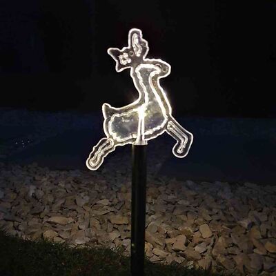5 LED-Leuchtstäbe Rentier warmweiß Timer Weihnachtsdeko Weihnachten Licht Spieß