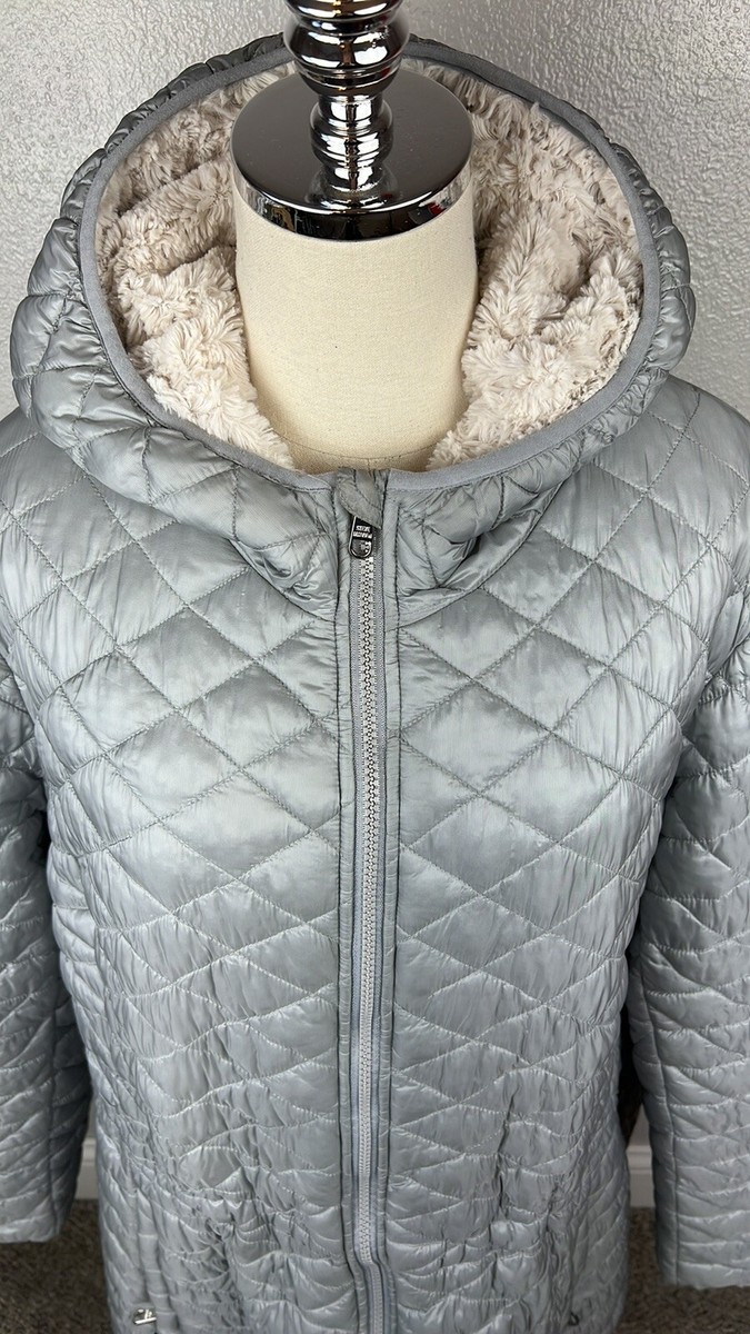 Steve Madden Coat Glacier Shield Insulation Gray Adjustable Waist