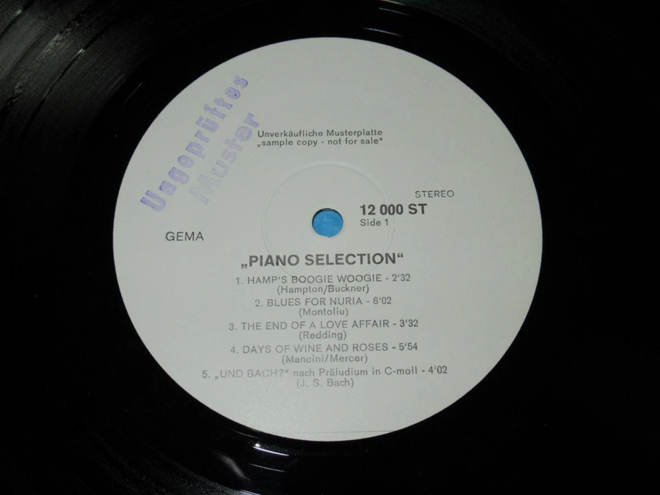V.A. / Piano Selection (GER 1970, Session 12 000 ST) White Label Promo LP - Bild 1 von 3