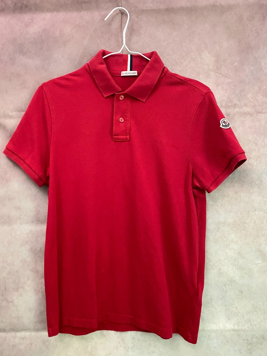 Moncler Polo T-Shirt Red Size S UK