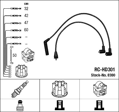 8300 NGK Ignition Cable Kit for HYUNDAI