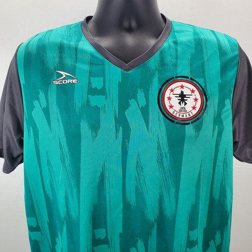 Score Mens Large Germany Deutsche Fussball-Bund Jersey Teal LMYA Soccer Football - Picture 3 of 9