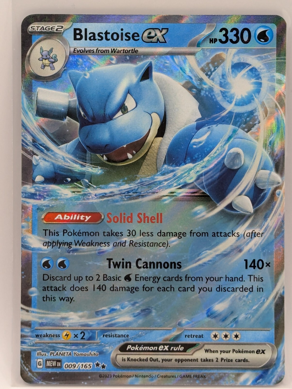 Blastoise ex 9/165 Scarlet & Violet Pokemon 151 Holo TCG Card NM/M