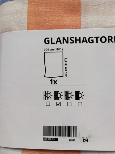 Ikea GLANSHAGTORN Gardinenschal Orange Creme 300x300 cm, 100% Baumwolle VORHANG - Bild 3 von 4