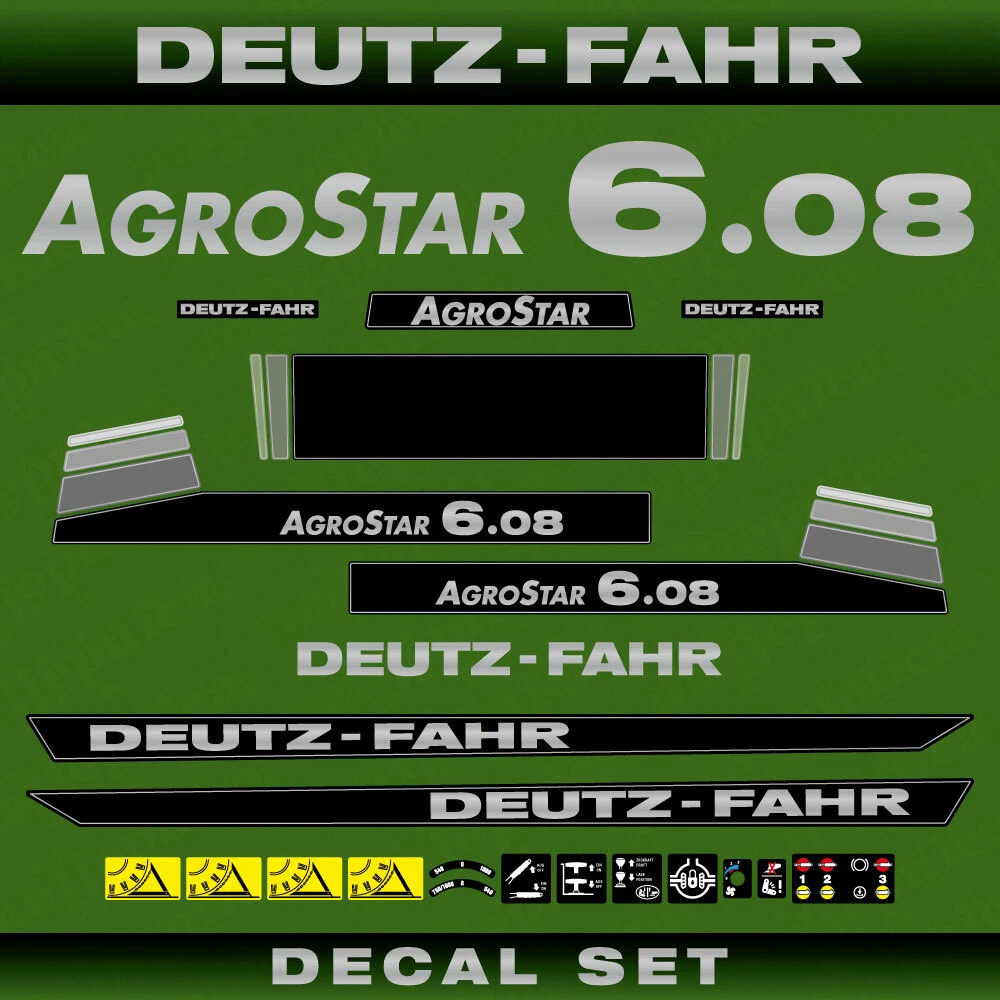 Replacement Decal Set fits Deutz DX 145 Tractor – Aftermarket Sticker Kit