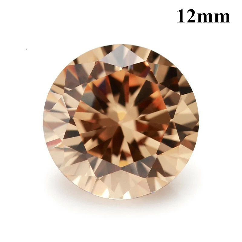 5Pcs Champagne AAAAA 6mm 1.48CT Round Cut Shape Cubic Zircon VVS Loose Gems - Image 2 of 4