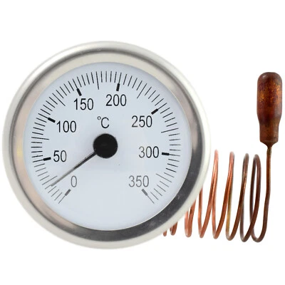 ESCO Termómetro redondo termómetro empotrado termómetro remoto 1,5 m sensor remoto Ø52 mm 350 °C