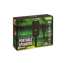 Solar & USB Powered Portable Bluetooth Speakers Outdoor Garden 15HR Run 2 Pack