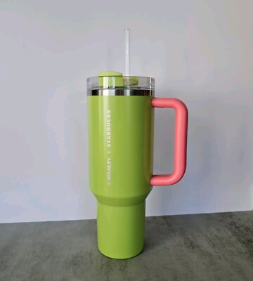 Starbucks x Stanley 40oz Tumbler China Music Carnival 2023 Green Pink Handle NEW