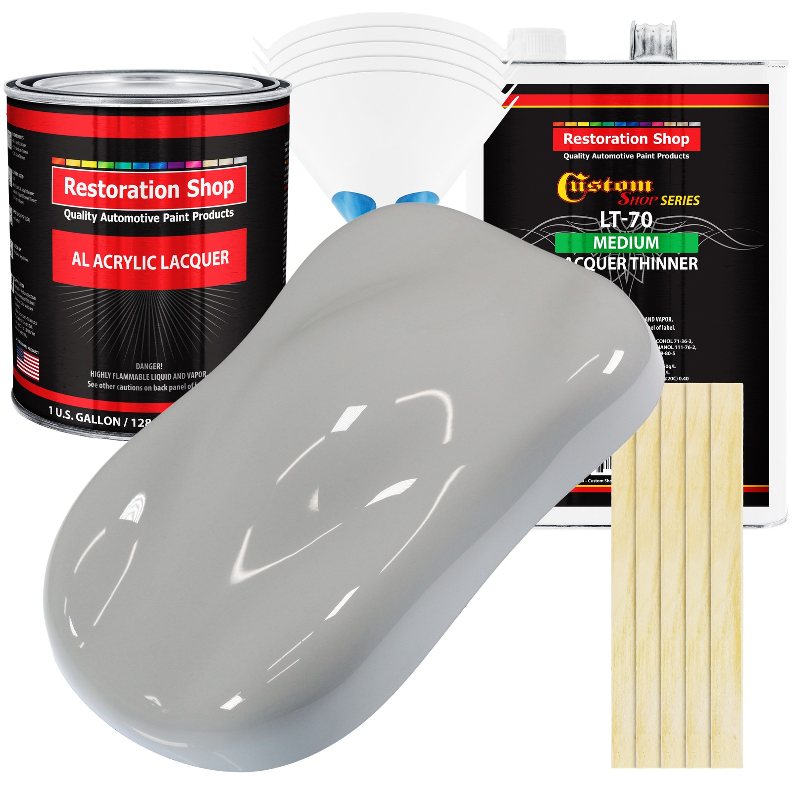 Mesa Gray Acrylic Lacquer Gallon Auto Paint Kit, Medium Thinner