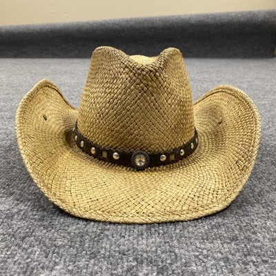 Bullhide Hat Cowboy Womens Large Beige Straw Platinum  display picture 2
