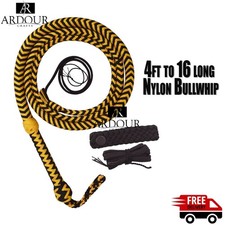 Handmade Paracord Bullwhip 4 16 Ft 16 Plait Nylon Durable Training Cosplay Whip
