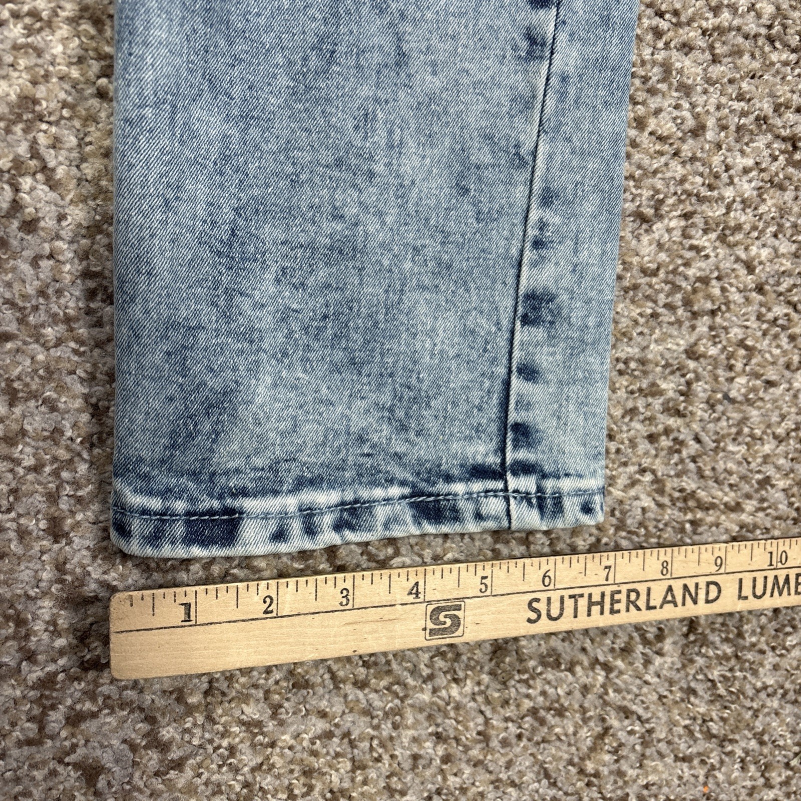 M . Society Mens Jeans Stretch Skinny Fit Blue Zipper Distressed Jean 38x32 NEW - View 10