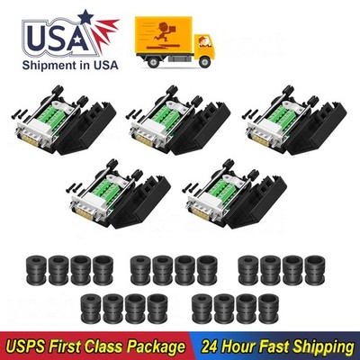 5/10PCS D-SUB DB9 Male 9Pin Black Cover Screw Type Breakout Terminals Connector