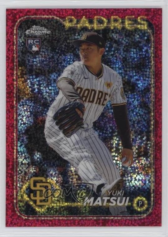 2024 Topps Chrome Magenta Speckle Refractor /350 Yuki Matsui #116 Rookie RC