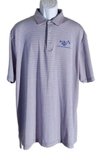 Byron Nelson Polo Shirt Mens Large Blue Striped Golf FOXY'S Jost Van Dyke B V L