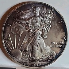 2015 American Silver Eagle ■ GEM/BU ■ Some Beautiful Toning Starting ■ #7812