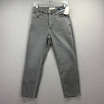 Abercrombie & Fitch The Mom Jeans Womens 26/2s Gray Denim Curve Love High Rise