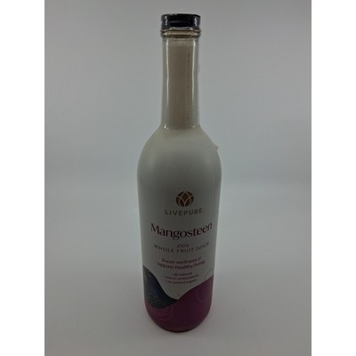 LivePURE Mangosteen 100% Whole Fruit Juice - 25.35 fl oz / 750 ml, EXP 11/2027