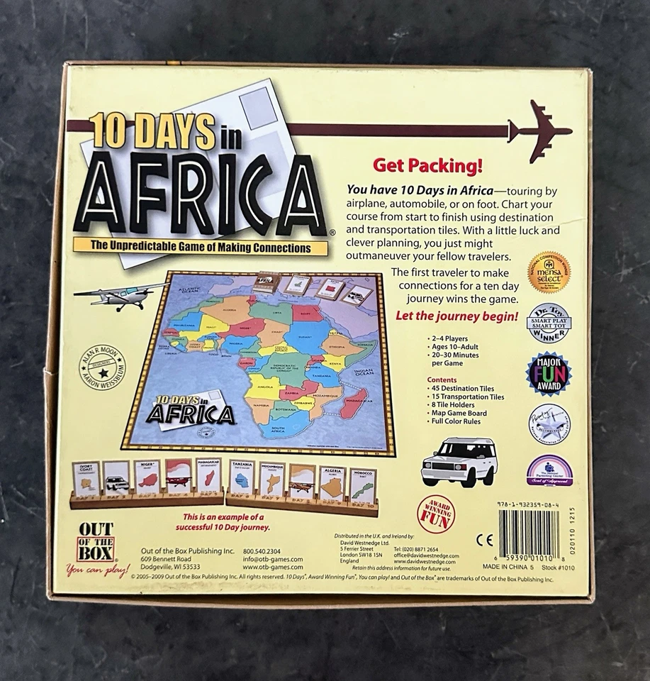 10 Days in Africa (Board Game, 2009) Out Of The Box Alan R. Moon RARE COMPLETE - Image 3 of 4