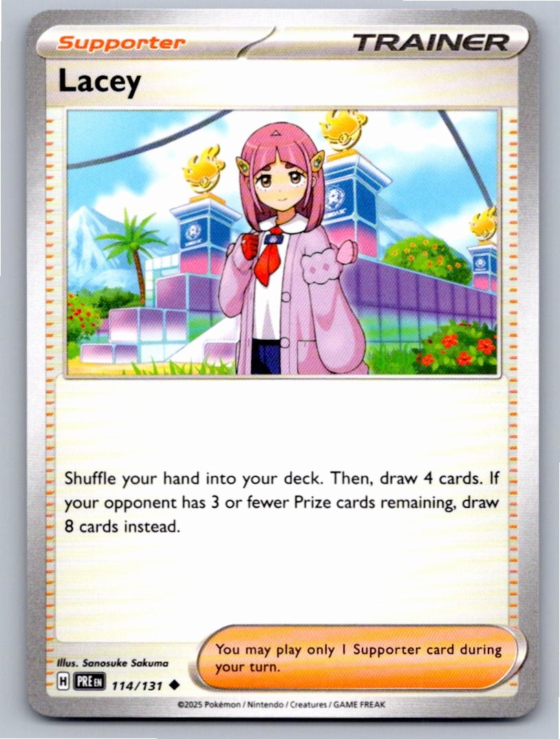 2025 POKEMON LACEY PRISMATIC EVOLUTIONS 114/131 UNCOMMON NM A20118 FREE S&H