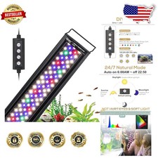 Pro Aquarium LED Light 26W, 130 LEDs, 30-36", 7 Colors, Full Spectrum, Timer