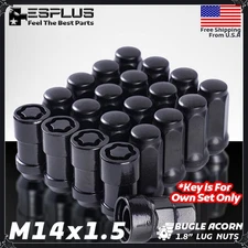 [24] Black M14x1.5 Wheel Lug Nut + Wheel Lock For Colorado Silverado Suburban
