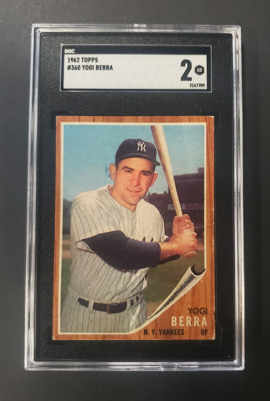 1962 Topps Yogi Berra #360 New York Yankees SGC 2 HOF CENTERED Free Shipping