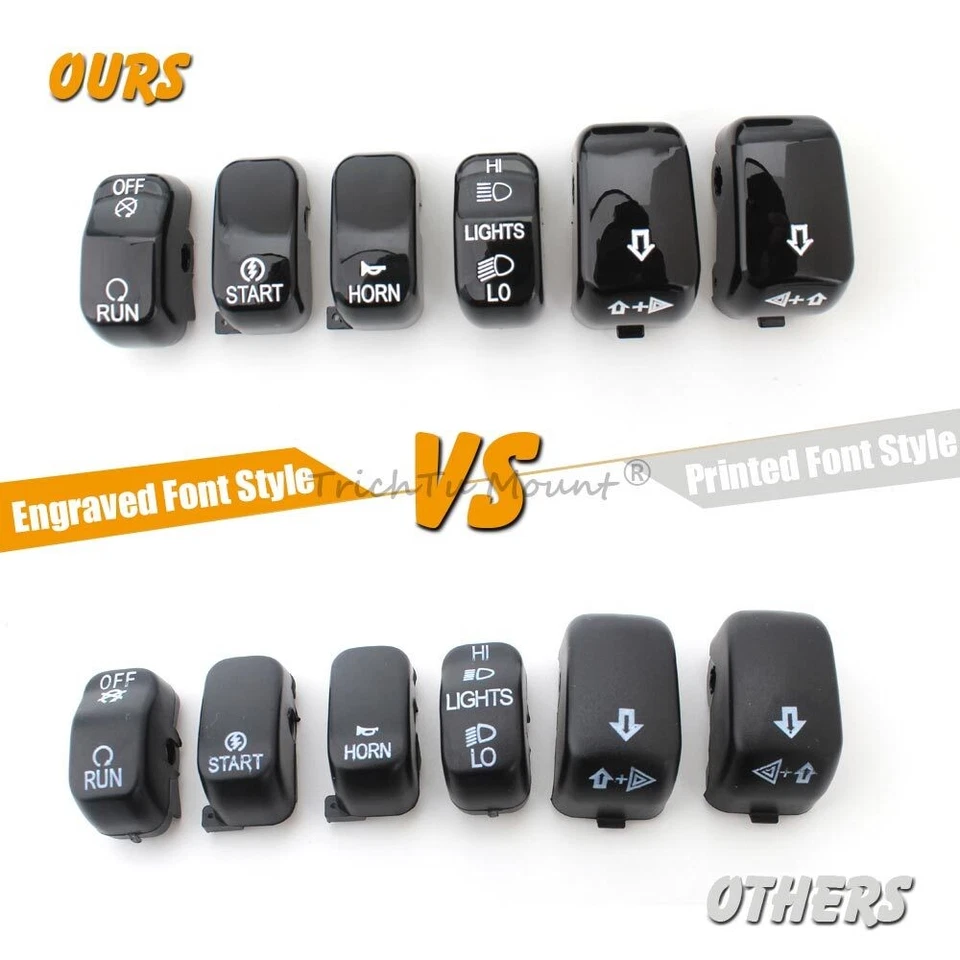 Kit de botones de tapa de interruptor de control manual negro para Harley Softail Sportster 1996-2013 Foto 4 de 4