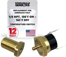 American Volt Electric Radiator Fan Switch 18 Npt 180f On - 165f Off