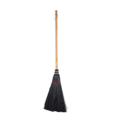 Amish Fireplace Broom, Durable 34 inch Oak Handle and Black Broomcorn Bristles