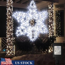 Large Christmas Snowflake Lights Outdoor LED Timer Waterproof Decoration New