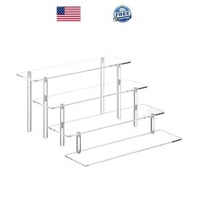 4 Tier Acrylic Perfume Organizer Stand, Clear Display Risers for Perfume, Cologn