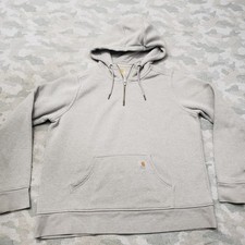 Carhartt Sweatshirt Womens XL Gray Pockets Hoodie Workwear Pull Over